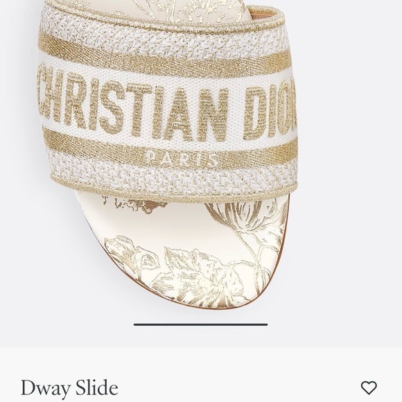 Dior Shoes - Dior Dway Slide Sandals - Gold and Cream